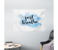 Phrase on Blue Wide Tapestry