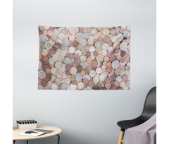 Euros and Cent Coins Wide Tapestry