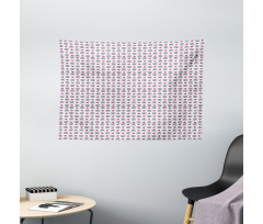 Emo Skulls Hearts Funky Wide Tapestry