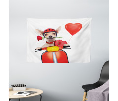 Romantic Chihuahua Wide Tapestry