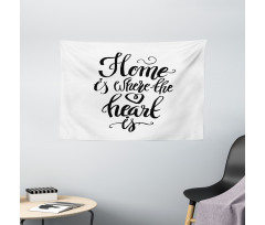 Monochrome Text Wide Tapestry