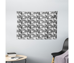 Tropical Tree Leaves Wide Tapestry