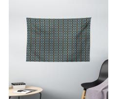 Abstract Floral Mosaic Wide Tapestry