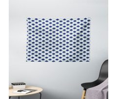 Blue Toned Ikat Modern Wide Tapestry