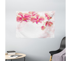 Contour Drawing Orchids Wide Tapestry