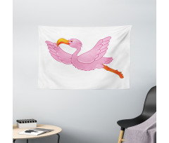 Exotic Flamingo Wide Tapestry