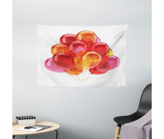Warm Balloons Wide Tapestry