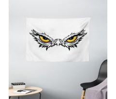 Angry Gaze of Bird of Prey Wide Tapestry