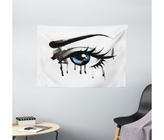 Dramatic Look of a Woman Wide Tapestry