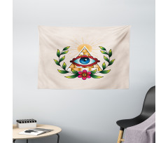 Esoteric Colorful Abstract Wide Tapestry