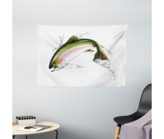 Salmon Photorealistic Art Wide Tapestry
