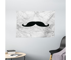 Mustache Motif Retro Wide Tapestry