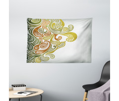 Modern Scroll Leaf Wide Tapestry