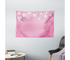 3D Hearts Wings Wide Tapestry