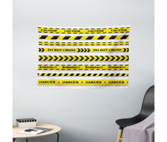 Caution Tapes Pattern Wide Tapestry