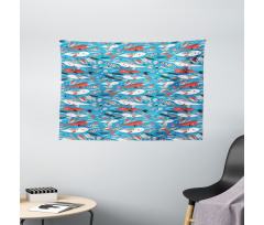 Underwater Life Pattern Wide Tapestry