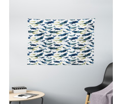 Watercolor Mammals Wide Tapestry