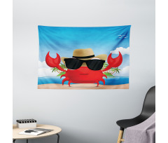 Crustacean Sunglasses Hat Wide Tapestry