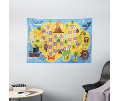 Pirate Treasure Wide Tapestry