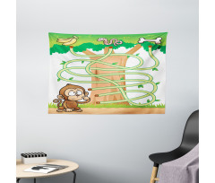 Curious Monkey Wide Tapestry