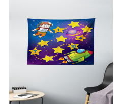 Space Astronaut Wide Tapestry