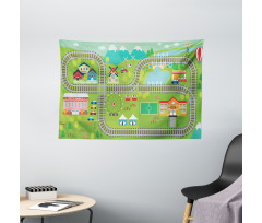 Train Tracks Wide Tapestry