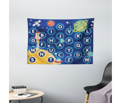 Space Letters Wide Tapestry