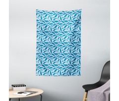 Big Blue Aquatic Animals Tapestry