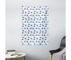 Blue Fish on Water Tapestry
