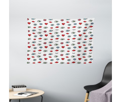 Eyes Hearts Lips Beauty Wide Tapestry