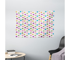 Balloon Stars Wide Tapestry