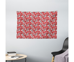 Doodle Flower Art Wide Tapestry