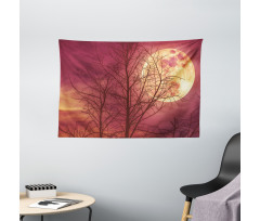 Moon Sky Dead Tree Wide Tapestry