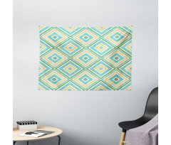 Rhombus in Spring Colors Wide Tapestry