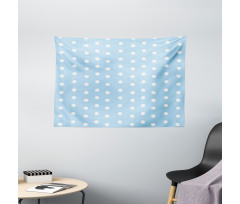 Polka Dots Blue and White Wide Tapestry