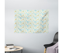 Seashell Silhouettes Wide Tapestry
