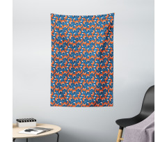 Doodle Hearts and Flowers Tapestry