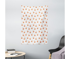 Orange Forest Animal Tapestry