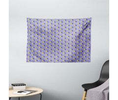 Kids Night Sky Cartoon Wide Tapestry