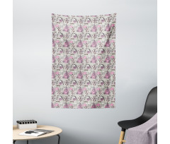 Romantic Roses Birds Tapestry