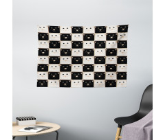 Squares with Cats Wide Tapestry