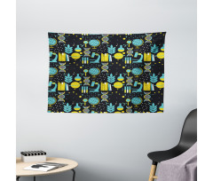 Science Class Pattern Wide Tapestry