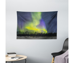 Aurora Borealis Forest Wide Tapestry