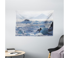 Arctic Winter Ice Lake Wide Tapestry