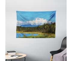 Snow Covered Mountain Wide Tapestry