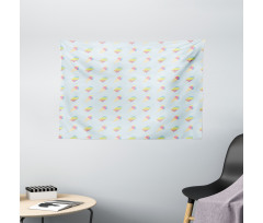 Pastel Hipster Summer Wide Tapestry