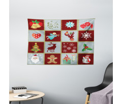 Xmas Tree Reindeers Wide Tapestry