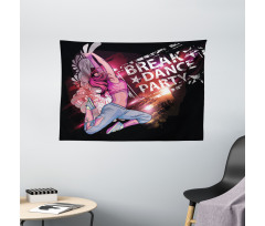 Break Dance Party Theme Wide Tapestry