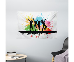 Dance Party People Colors Wide Tapestry