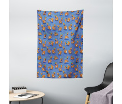 Funny Cartoon Mascots Tapestry